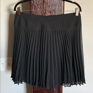 Loft Black Chiffon Pleated Skirt